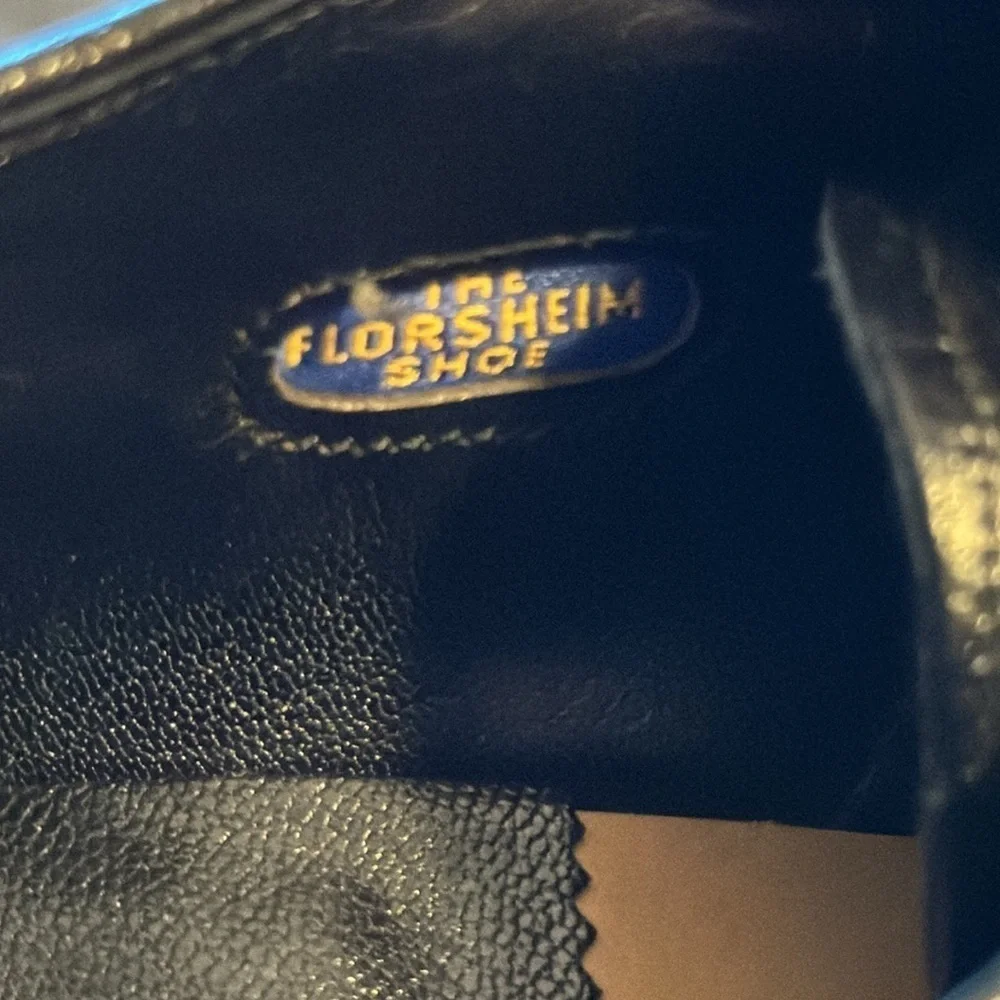 Florsheim 21803 Black leather lace up dress shoes flexible fiber insole sz 9 1/2